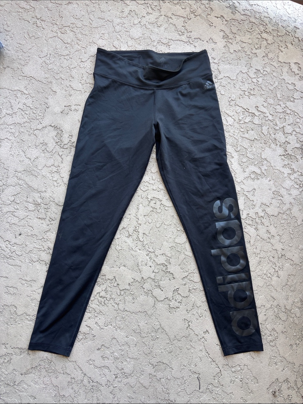 adidas Black Girls' Logo Side-Leggings